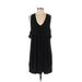 BCBGeneration Casual Dress - Shift Plunge Sleeveless: Black Print Dresses - Women's Size Small