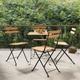 Lot de 4 Chaises de jardin pliantes Chaises de bistrot Bois de teck solide et acier 58038