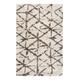 Tapis à poils longs design géométrique beige chiné et brun 160x225