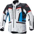 Alpinestars Honda Bogota Pro Drystar Veste textile de moto imperméable, gris-rouge-bleu, taille M