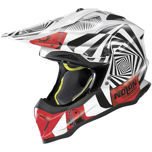 Nolan N53 Riddler Motocross Helm, schwarz-weiss-rot, Größe M