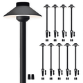 Gardenreet Brass Pathway Lights Black Low Voltage LED Landscape Path Lights 12V Outdoor Waterproof Landscape Lighting(Hat) for Walkway Driveway Garden Yard Without G4 Bulb(10 Pack)