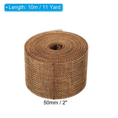 2pcs 2" Wide 11 Yards Burlap Fabric Ribbon Jute Crafts Roll Wrapping