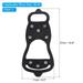 2Pairs 10.6" Ice Cleats Snow Traction Cleat Anti Slip 8-Studs Silicone Crampons - Black