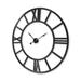 Stoke 54" Round Black Metal Oversized Industrial Wall Clock - 54.1"W x 1.9"D x 54.1"H