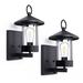 2 Pack 1-Light Black Dusk to Dawn Outdoor Wall Sconce with Clear Glass - 2 Pack