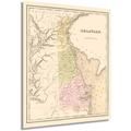 HISTORIX Vintage 1838 Delaware State Map - 24x30 Inch Vintage Map of Delaware State Wall Art - Old Map Delaware Poster Showing Minor Civil Division Boundaries Townships - Delaware Bay Map (2 Sizes)