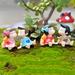 Naierhg 2Pcs Bow Girl Boy Lovers Mini Dollhouse Micro Landscape Miniature Ornaments Gray
