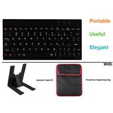 iMounTEK 80 Keys Wired Keyboard Mini USB Connector Keyboard Portable Durable Keyboard w/ Carry Bag Tablet Stand for Android Window Tablet (Black)