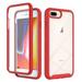 Allytech iPhone 8 Plus Case iPhone 7 Plus Case Clear Build-in Screen Protector Shockproof Protective Rugged Anti-Scratch Anti-Yellow Slim Fit Shell Case Cover for Apple iPhone 8 Plus/7 Plus-Red