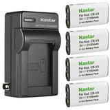 Kastar 4-Pack CR-V3 Battery and AC Wall Charger Replacement for Olympus C-700UZ D-490 D-490Z D-510 D-520 D-520Z D-540 D-550 D-550Z D-560 D-560Z D-565 D-575 D-580 D-595Z E10 E-100 RS