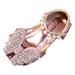 Toddler Girl Size 6 Shoes Fashion Spring And Summer Children Dance Shoes Girls Dress Performance Princess Shoes Rhinestone Sequins Bowknot Ankle Buckle