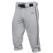 Nike BSBL Knicker Baseball Pants 3 1/4 Gray/Black Youth Size (L)