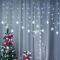 Rosnek 2022 New LED Snowflake Curtain Lights 96LEDs Snowflake String Lights 8 Modes Flashing Window Hanging Lights Xmas Fairy Lights for Home Party Window Xmas Tree Decor 1/2/3/4/6/10Pcs