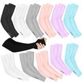 12 Pair UV Sun Protection Cooling Arm Sleeves Long Sun Protective Compression Sleeves with Thumb Hole for Men Women Cycling Hiking Golf Fishing Outdoor Sport 6 Colors