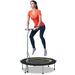 SkyBound Boogie Bounce Foldable Mini Trampoline 39 Inch in-Home Cardio Fitness Rebounder with Adjustable T-Bar Handle Exercise Trampoline for Adult Fitness Trampoline for Workout Trainer