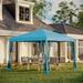 Outsunny 10 x 10 Pop Up Canopy with 4 Removable Sidewalls Light Blue