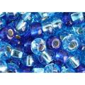 John Bead Czech Glass Seed Beads 6/0 (500g) Silverlined Aqua Mix Blue Bead for Jewelry Making