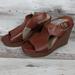 American Eagle Outfitters Shoes | American Eagle* Women's 4.5" Tansy High Wedge Open Toe Sandal Size~ Usa 11 | Color: Brown/Red | Size: 11