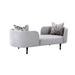 Benjara Round Arms Chaise Lounge Wood in Brown/Gray | 27.5 H x 32.3 W x 80 D in | Wayfair BM279687