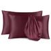 Bare Home Soft Poly Pillowcase Set Microfiber/Polyester/Silk/Satin in Red | Standard | Wayfair 840105729303