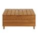 Latitude Run® Barton 31.9" Wide Outdoor Eucalyptus Square Coffee Table w/ Lift Top Storage Compartment in Brown/White | Wayfair