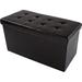 Hokku Designs Auriah Faux Leather Flip Top Storage Bench Faux Leather/Upholstered/Leather in Gray | 15 H x 30 W x 15 D in | Wayfair