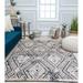 White 36 x 24 x 1 in Area Rug - Foundry Select Gianna Bohemian Charcoal Diamond Area Rug Polyester/Microfiber | 36 H x 24 W x 1 D in | Wayfair