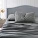 Sweet Home Collection Hanaa Super Soft Crinkled 4 Piece Bed Sheet Set Microfiber/Polyester in Gray | Twin | Wayfair CRK-SHT-GRY-T