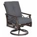 Woodard Andover Swivel Patio Chair w/ Cushions, Leather in Gray/Brown | Wayfair 510472-70-24T