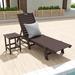 Beachcrest Home™ Shavon 78.2" Long Reclining Single Chaise w/ Table Plastic in Brown | 38 H x 22.8 W x 78.2 D in | Outdoor Furniture | Wayfair