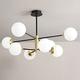 MORATER Chandelier Mid Century Modern Industrial E27 Sputnik Pendant Lighting Chandeliers Ceiling Light Fixture Black and Gold Light for Living Room,Kitchen,Bedroom,Dining Room (8 Lights, Cream)