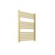 NWT Direct 500mm (w) X 800mm (h) Straight Brushed Brass Heated Towel Rail Bathroom Ladder Radiator