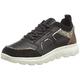 Geox Women's D Spherica C Sneakers, Black Off White, 4 UK