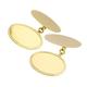 9ct Gold Classic Edged Oval Cufflinks