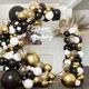 Guirlande de ballons en Latex noir et or en arc Kit avec confettis décor de fête d'anniversaire