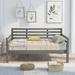 Full Size Daybed with Clean Lines Decoration for Bedroom, Solid Wood Sofa Bed for Living Room