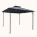 R&M Furniture 10 Ft. W x 10 Ft. D Steel Patio Gazebo Hardtop/Metal/Steel in Black/Gray | 107.49 H x 116.49 W x 116.49 D in | Wayfair