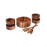 Loon Peak® Acacia Wood 7-Piece Salad Bowl Set Wood in Brown | 5 H x 12 W x 12 D in | Wayfair 2B0D938940274BB3B55F93E74F061D85