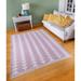 Pink/White 2'7" x 9'10" Area Rug - East Urban Home Dade Geometric Handmade Flatweave Cotton Area Rug in White/Pink Cotton | Wayfair