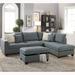 Gray Sectional - Latitude Run® 105" Wide Reversible Sofa & Chaise w/ Ottoman Linen | 35 H x 105 W x 75 D in | Wayfair