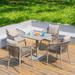 Bayou Breeze Aley Square 4 - Person 27.55" Long Outdoor Dining Set w/ Cushions Metal in Gray | 27.55 W x 27.55 D in | Wayfair