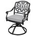 26 Inch Arbor Metal Patio Swivel Outdoor Dining Chair with Cushion Gray