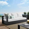 Modway Tahoe Outdoor Patio Powder-Coated Aluminum Sofa in Gray White