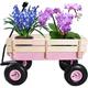 All Terrain Wagons for Kids Wagon with Removable Wooden Side Panels Garden Wagon with Steel Wagon Bed Folding Wagons for Kids/ Pets with Pneumatic Tires