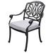 26 Inch Arbor Metal Outdoor Dining Armchair with Cushion Gray