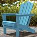 Outdoor Patio Folding HDPE Resin Adirondack Chair Light Blue