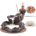 EASTIN Backflow Incense Holder Burner Handmade Ceramic 63pcs Lotus Pisces Backflow Incense Burner Set Aromatherapy Home Ornament Upgrade Double Fish Backflow Incense Burner Set Ornaments