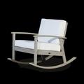 Outdoor Rocking Chair with Wide and Deep Seat Comfy Rocker Chair with Wood Frame Father s Resting TV Reading Chair Nursing Chair Outdoor Garden Chair 40.5 x28.25 x31.25 Gray+Cream