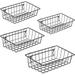 4PCS Pegboard Baskets Organize Tools Shelf Storage Box Steel Garage Wall Black